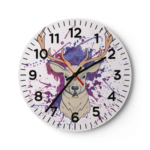Wall clock - Clock on glass - Courage and Balance - 40x40 cm