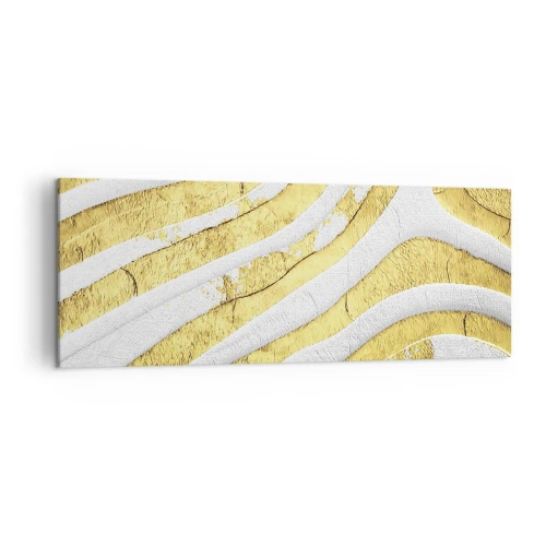 Canvas picture - Composition in White and Gold - 140x50 cm