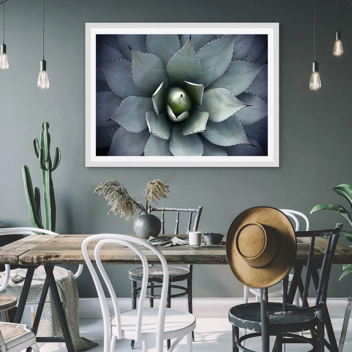 Poster in white frmae - Attracts and Warns - 70x50 cm