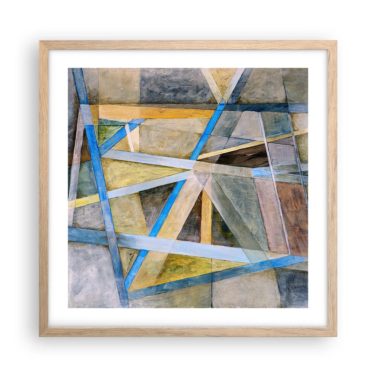 Poster in light oak frame - Straight Or Slanted? - 50x50 cm