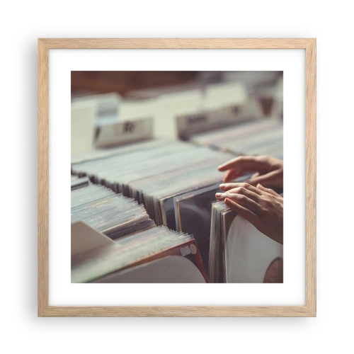 Poster in light oak frame - In Search of Good Vibes - 40x40 cm