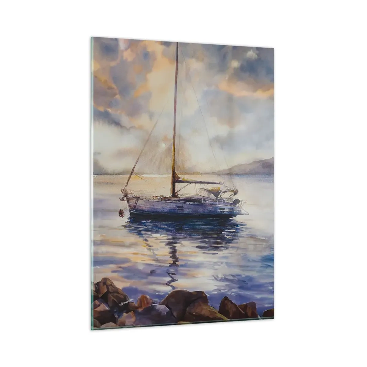 Glass picture - Evening in Harbour - 50x70 cm