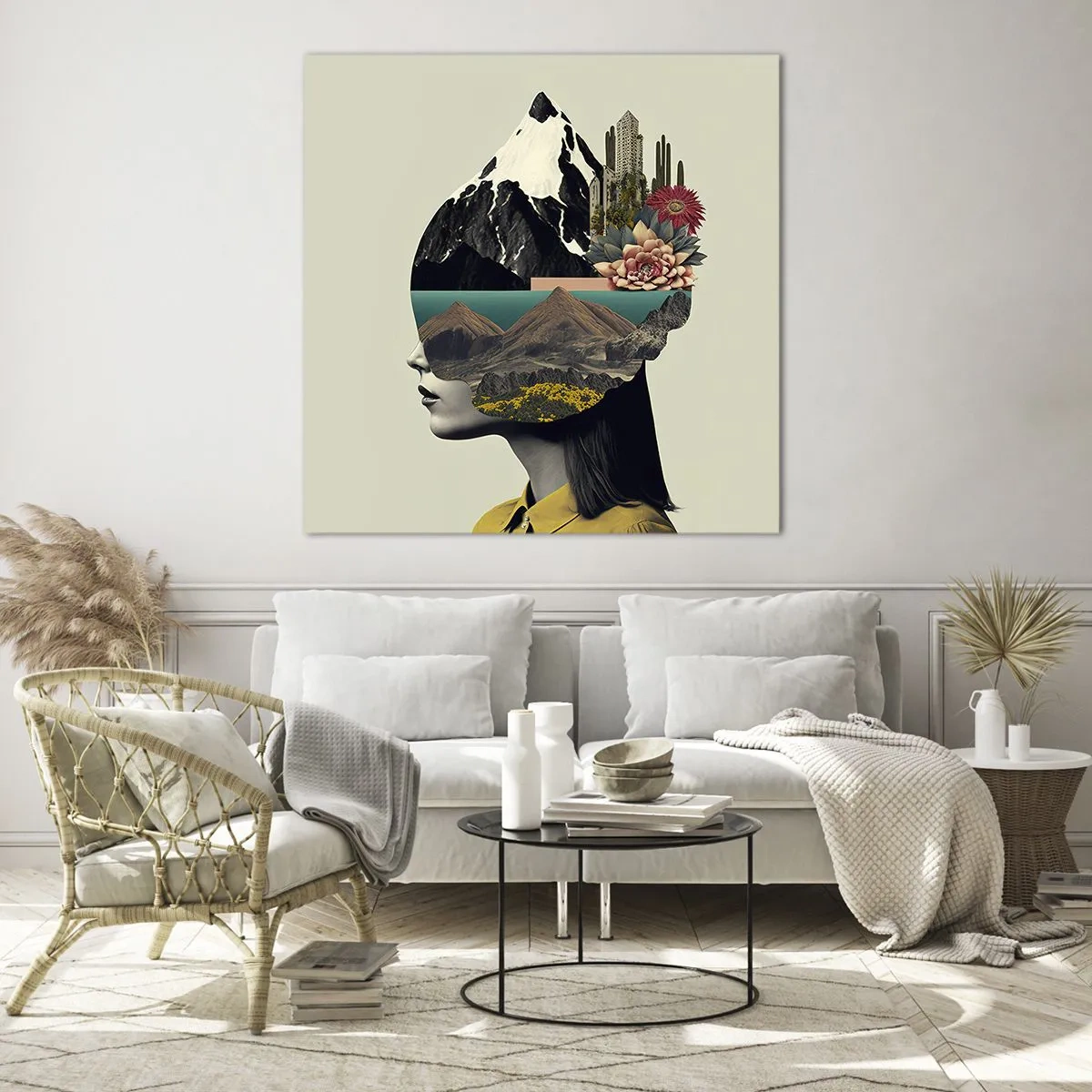 Glass picture - Woman - Always a Mystery - 60x60 cm