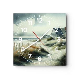 Wall clock - Clock on glass - Away from the Hustle and Bustle - 40x40 cm