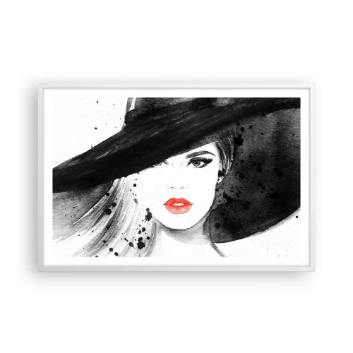Poster in white frmae - Lady in Black - 91x61 cm