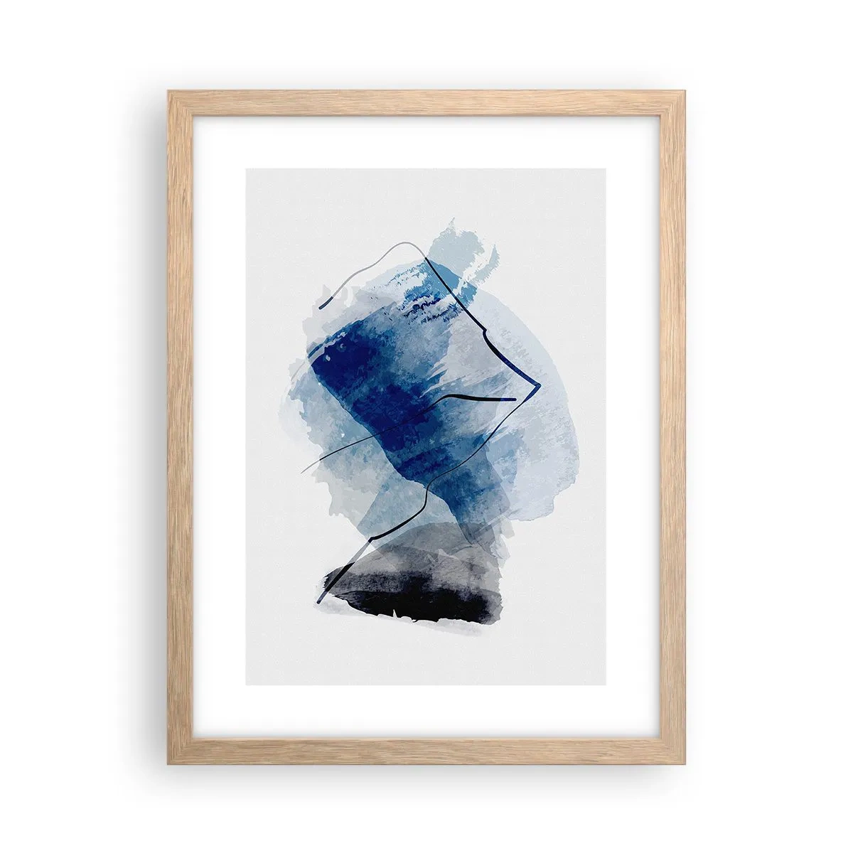 Poster in light oak frame - Ice Mountain - 30x40 cm