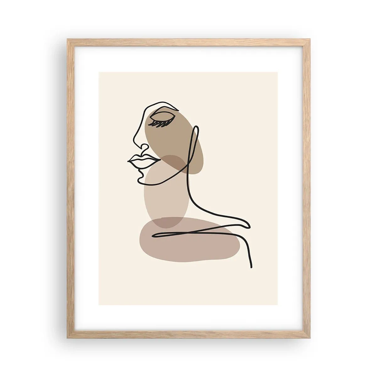 Poster in light oak frame - Listening to Herself - 40x50 cm