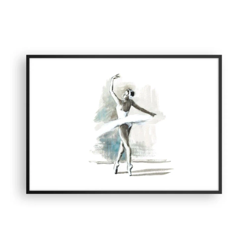 Poster in black frame - Enchanted into a Swan - 100x70 cm
