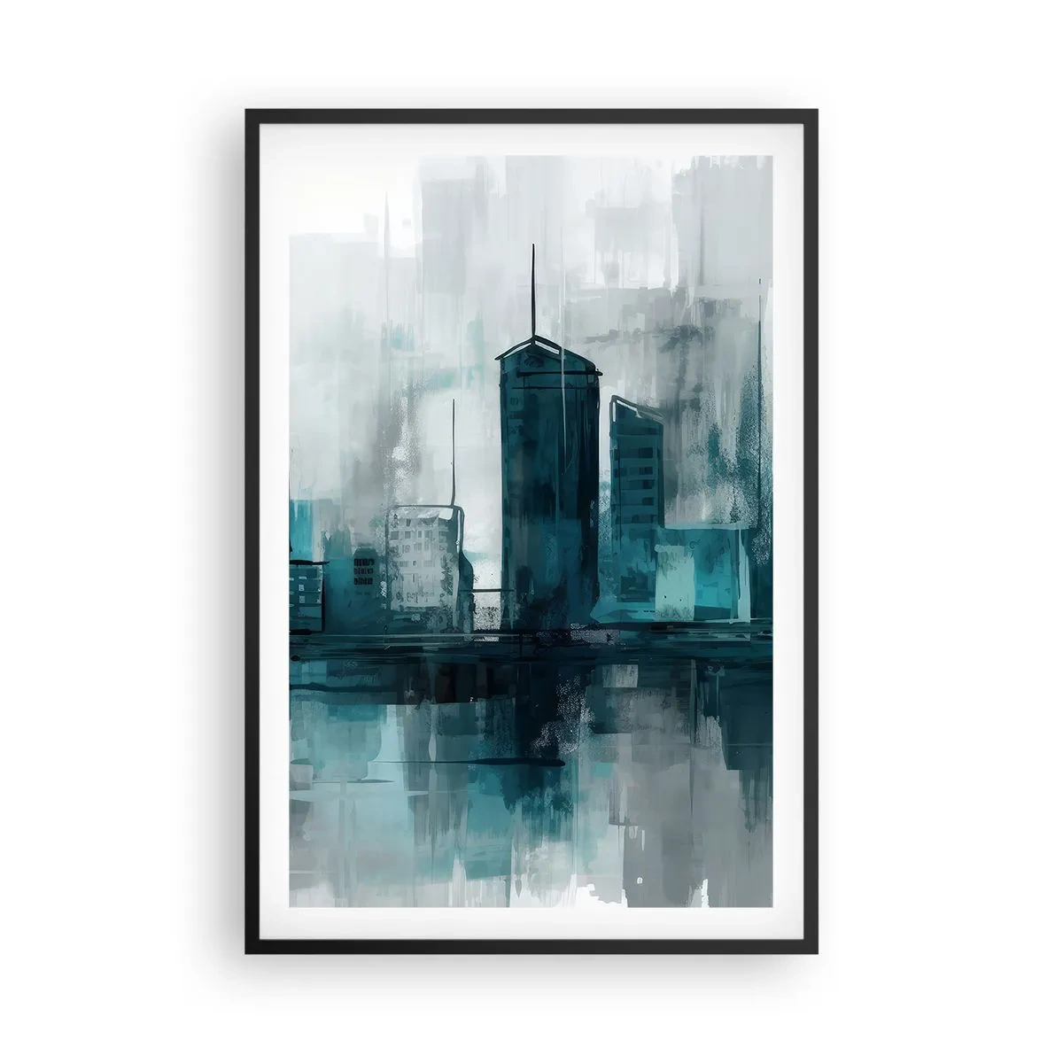 Poster in black frame - City in the Colour of Rain - 61x91 cm
