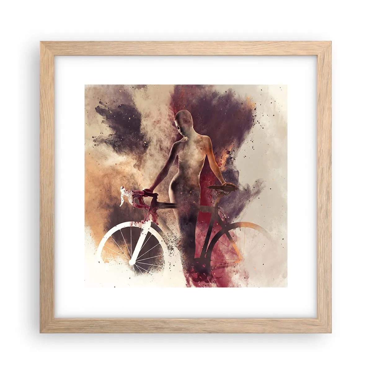 Poster in light oak frame - Marble Sculpted Biker's Soul - 30x30 cm