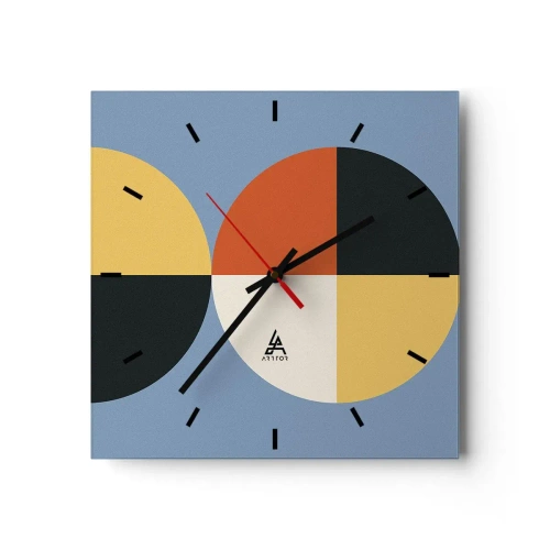 Wall clock - Clock on glass - Look and Count - 30x30 cm