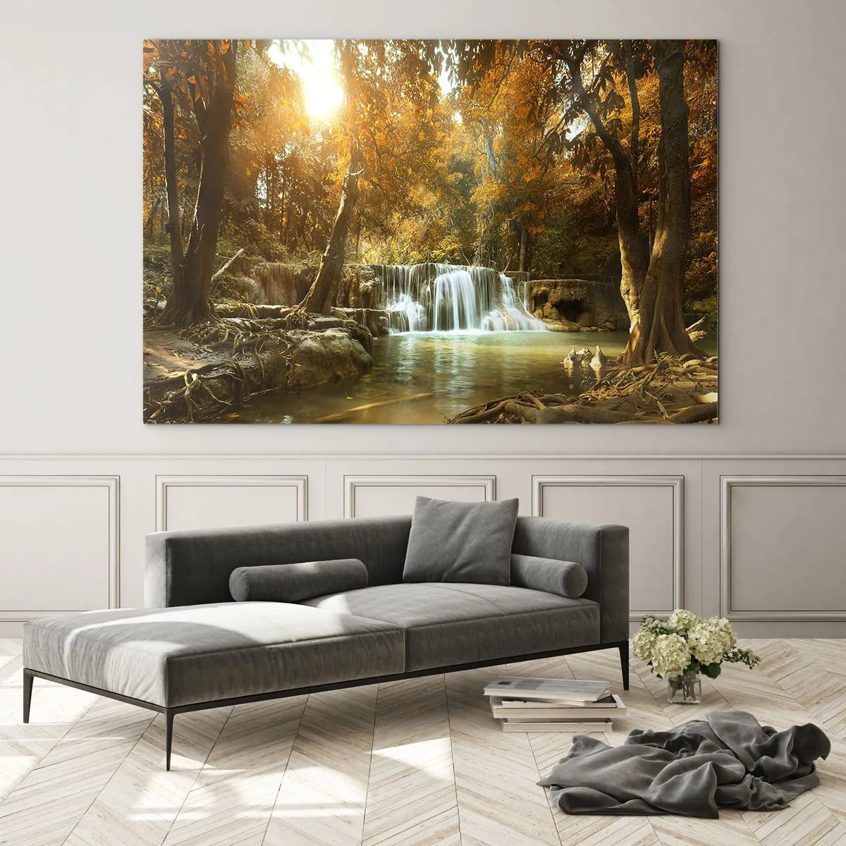 Glass picture - Park Cascade - 120x80 cm