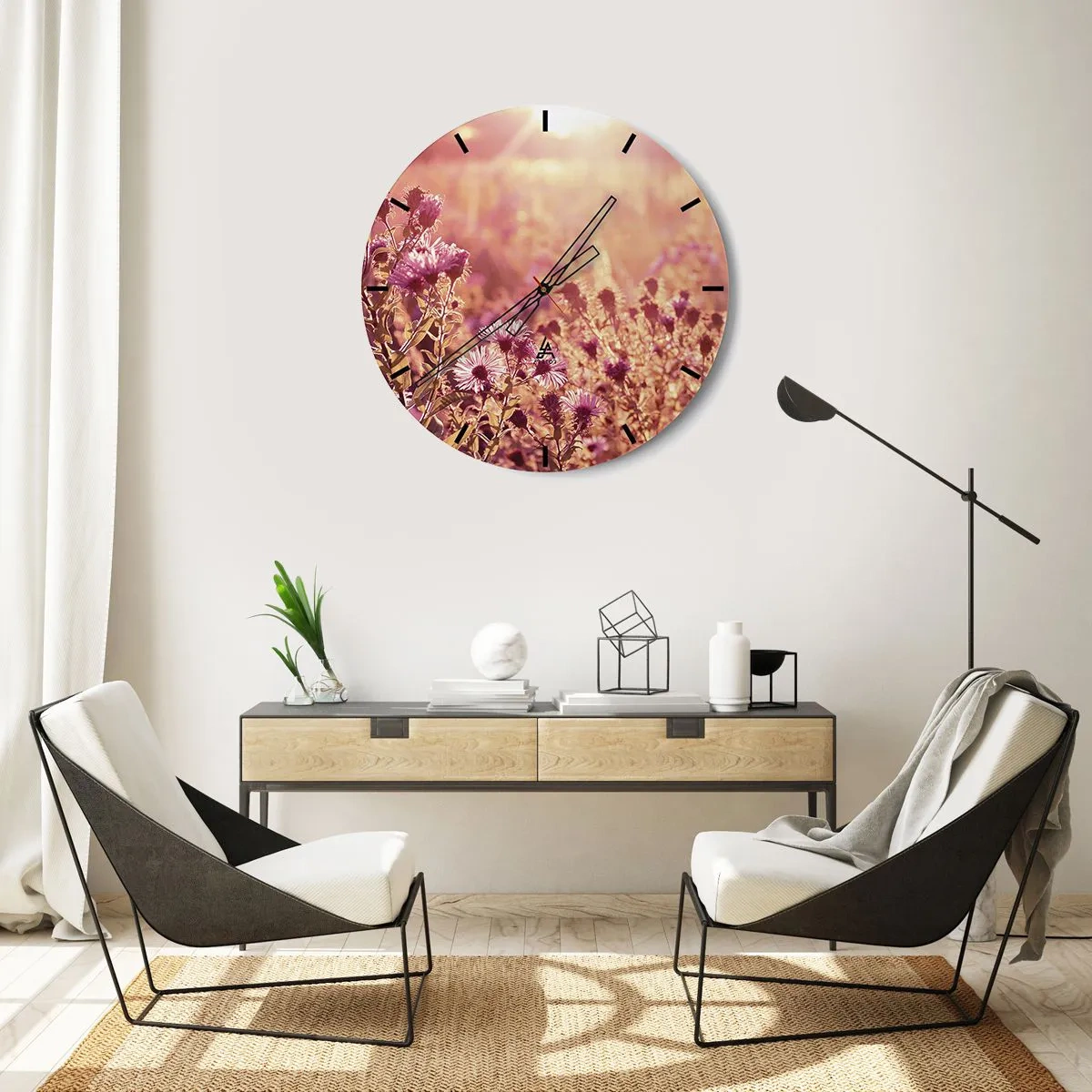 Wall clock - Clock on glass - Before Summer Goes - 40x40 cm