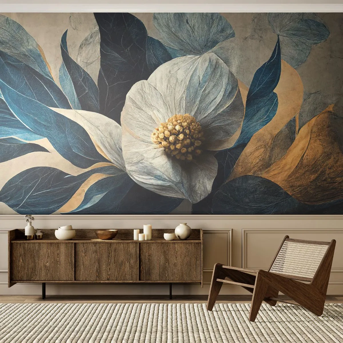 Photo Wallpaper Premium Canvas - With a Heart of Gold - Flower, Elegant, Piece - 200x140 cm