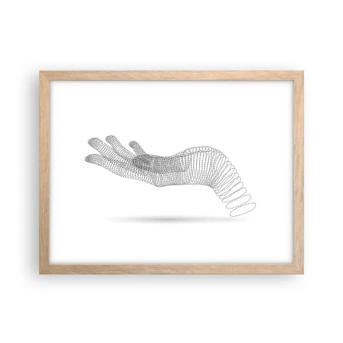 Poster in light oak frame - Springy Palm - 40x30 cm