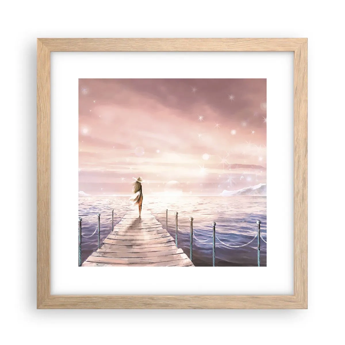 Poster in light oak frame - In a Dream World - 30x30 cm