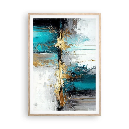 Poster in light oak frame - Everything Flows - 70x100 cm
