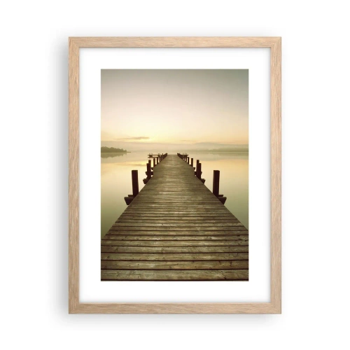 Poster in light oak frame - Before Dawn, Dawn, Light - 30x40 cm