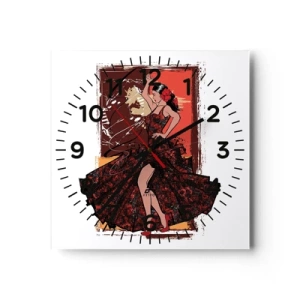 Wall clock - Clock on glass - In the Rhythm of the Heart - 30x30 cm