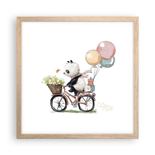 Poster in light oak frame - Lucky Day - 40x40 cm