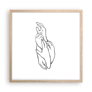 Poster in light oak frame - Good Touch - 50x50 cm