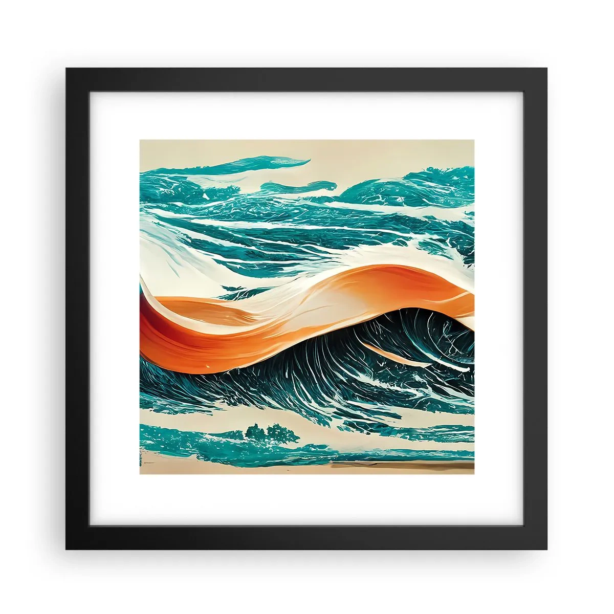 Poster in black frame - Surfer's Dream - 30x30 cm