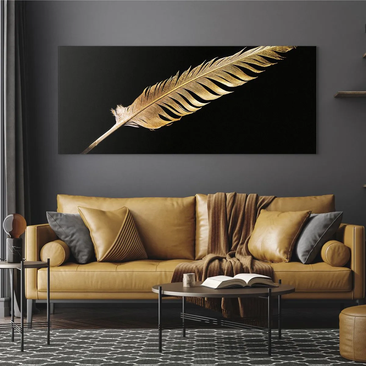 Glass picture - High-Class Feather - 120x50 cm