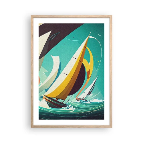 Poster in light oak frame - Standing Up to Elements - 50x70 cm