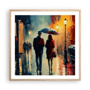 Poster in light oak frame - Urban Love Story - 60x60 cm
