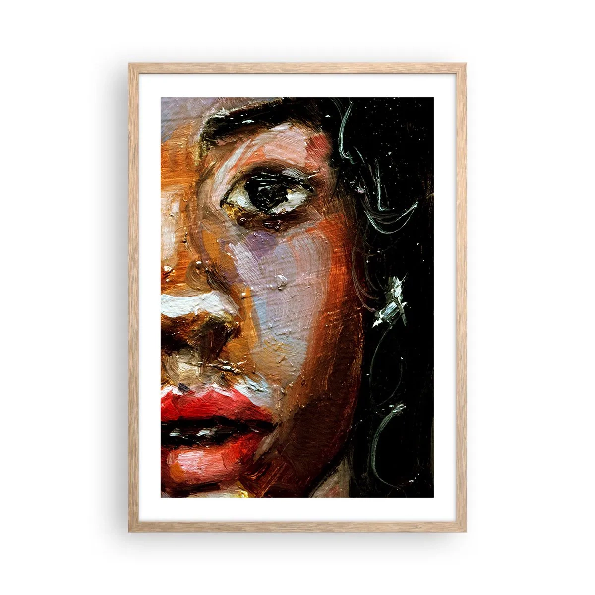 Poster in light oak frame - Black and Shine - 50x70 cm