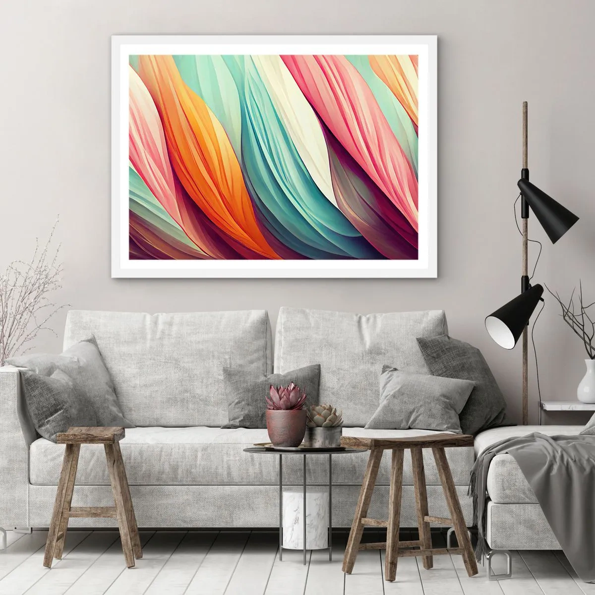 Poster in white frmae - Rainbow Knot - 40x30 cm