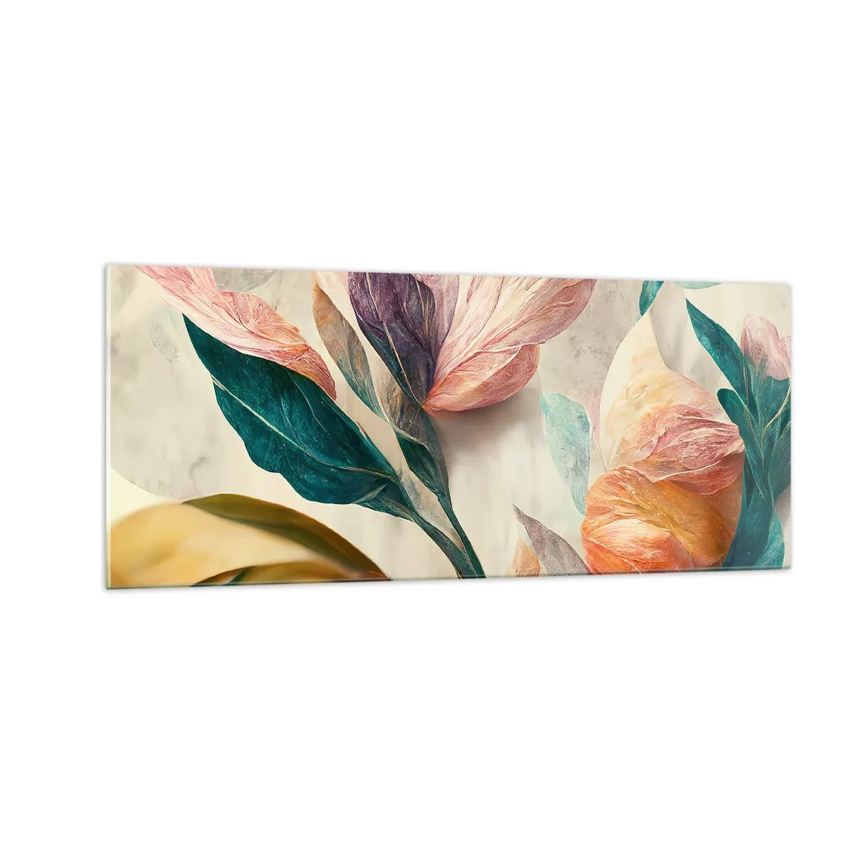 Glass picture - Flowers of Southern Islands - 100x40 cm