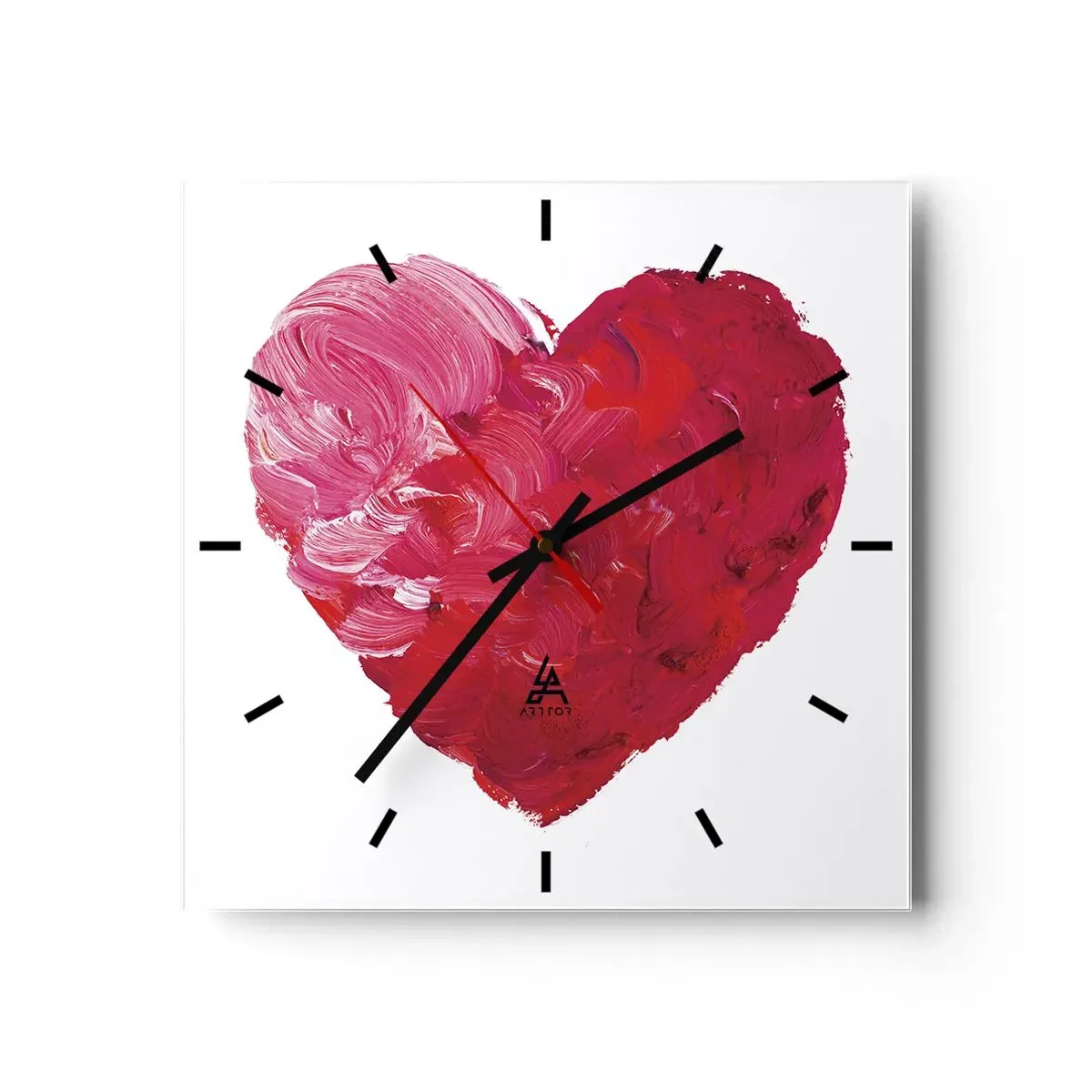 Wall clock - Clock on glass - All You Need Is Love - 30x30 cm