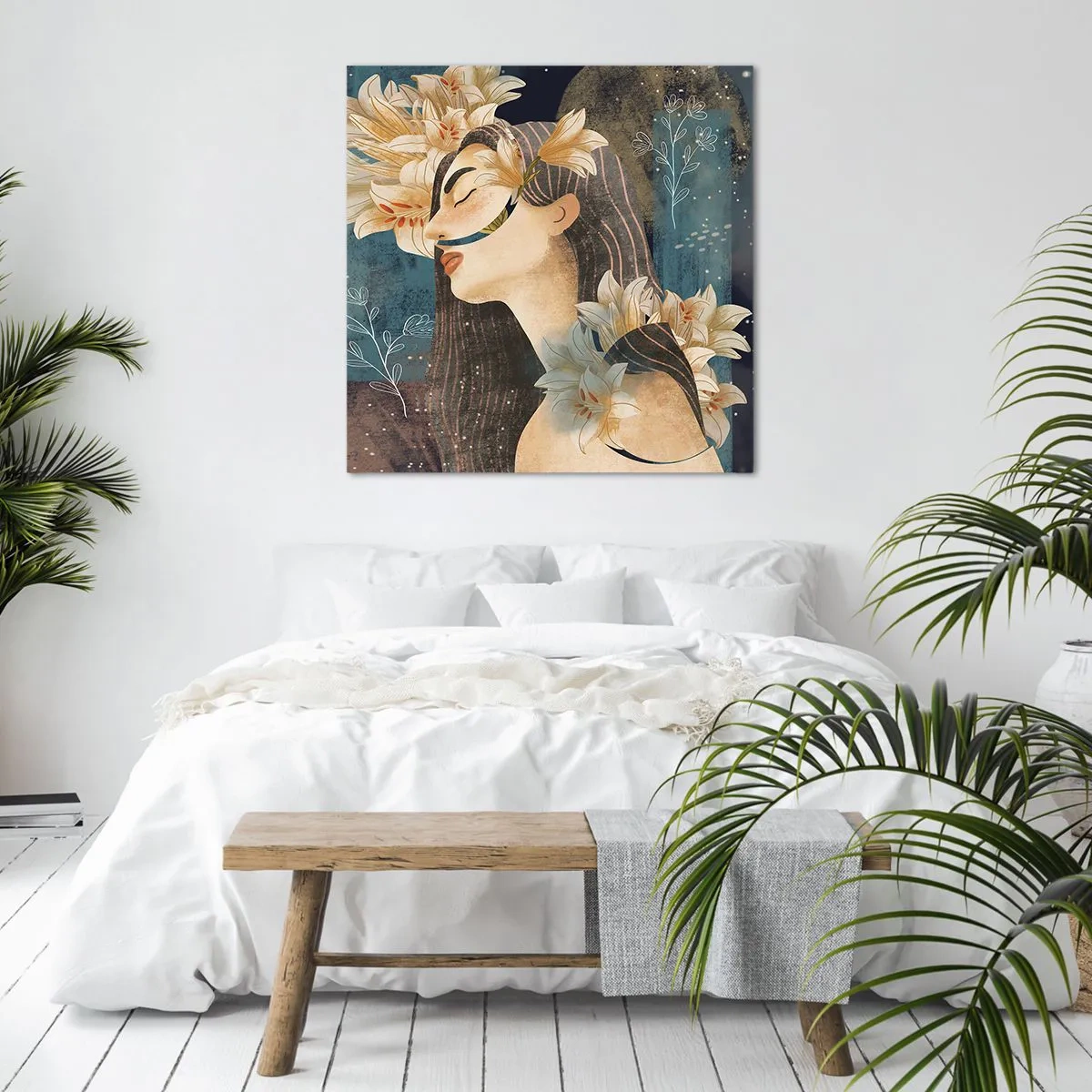 Canvas picture - Tale of a Queen with Lillies - 70x70 cm