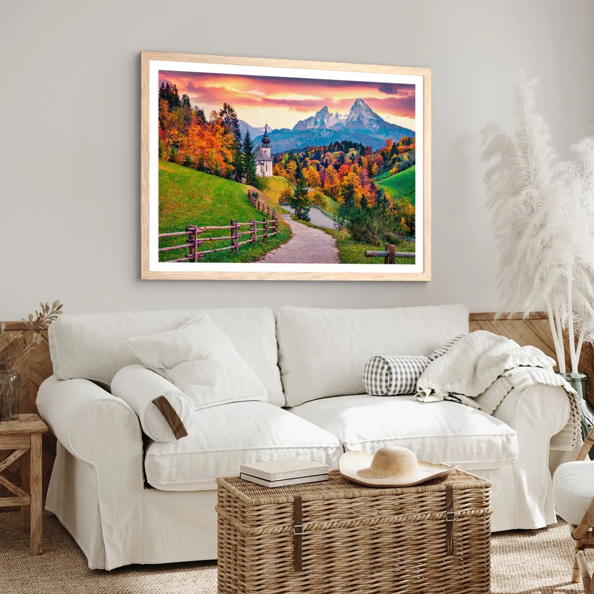 Poster in light oak frame - Landscape Like a Picture - 91x61 cm