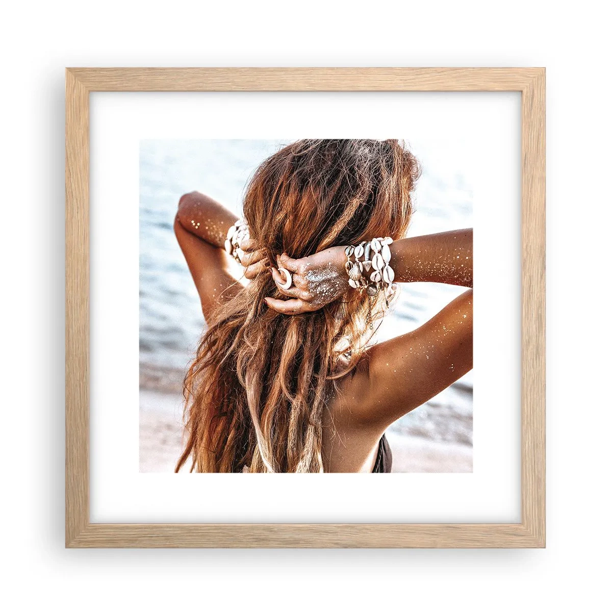 Poster in light oak frame - Sister of Water and Sun - 30x30 cm