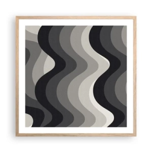 Poster in light oak frame - Wave after Wave - 60x60 cm