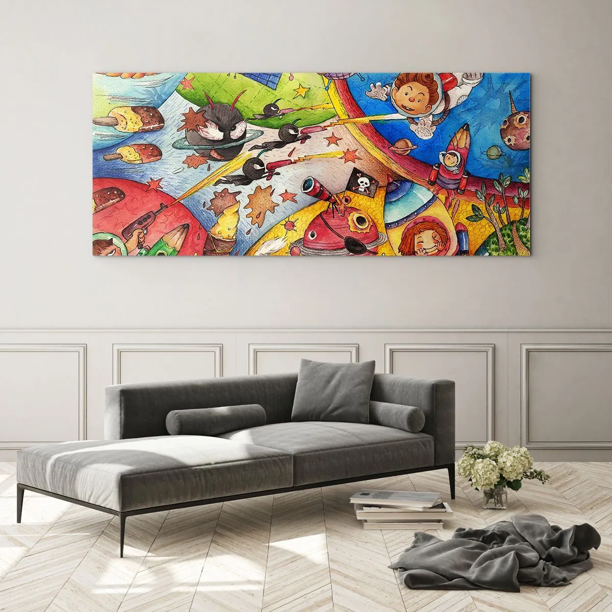 Glass picture - Great Space Adventure - 90x30 cm