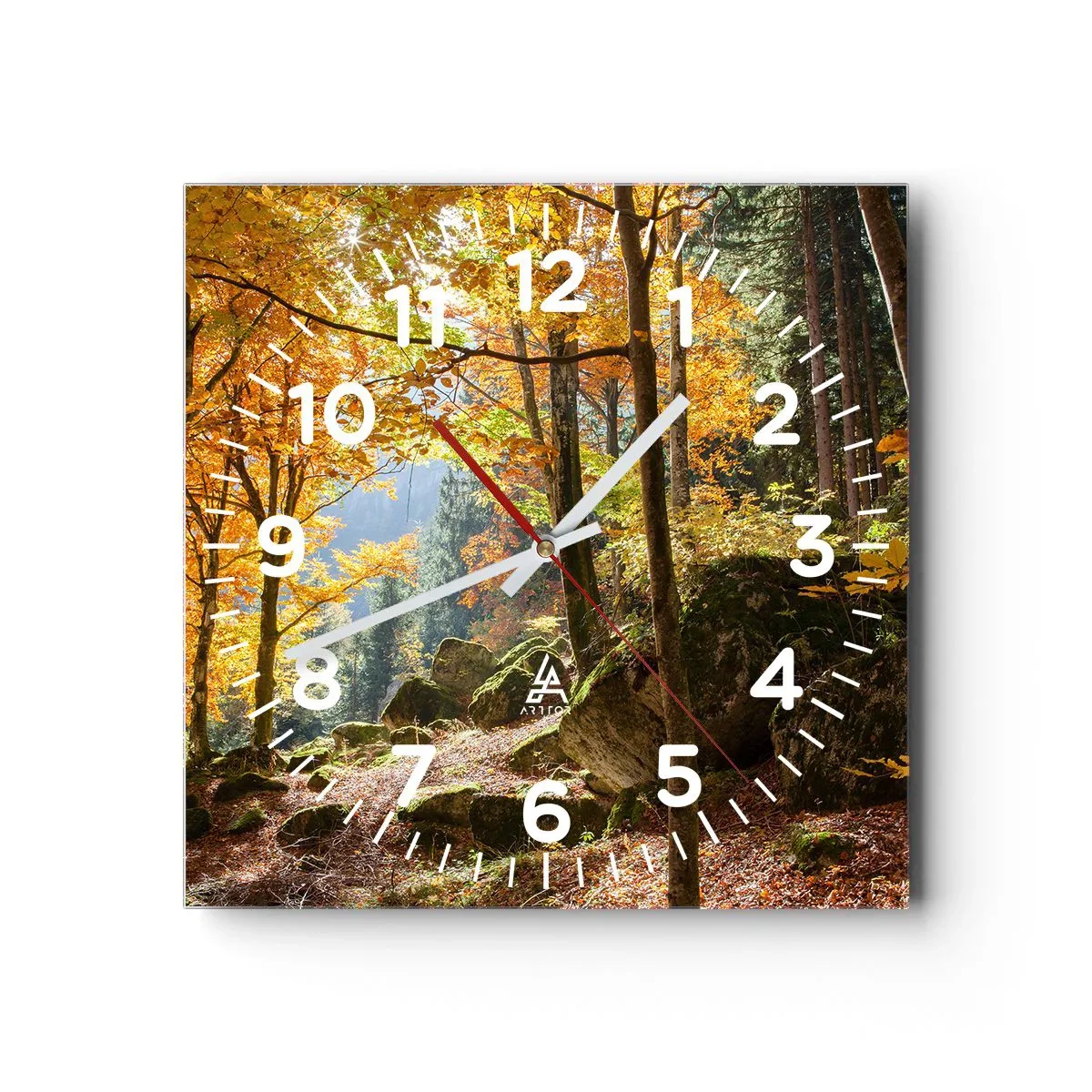 Wall clock - Clock on glass - Time for Rest - 30x30 cm