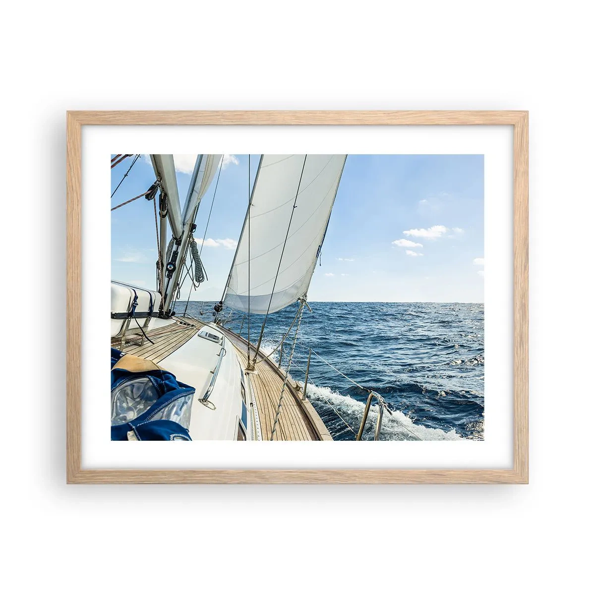 Poster in light oak frame - Ahoy, Adventure - 50x40 cm