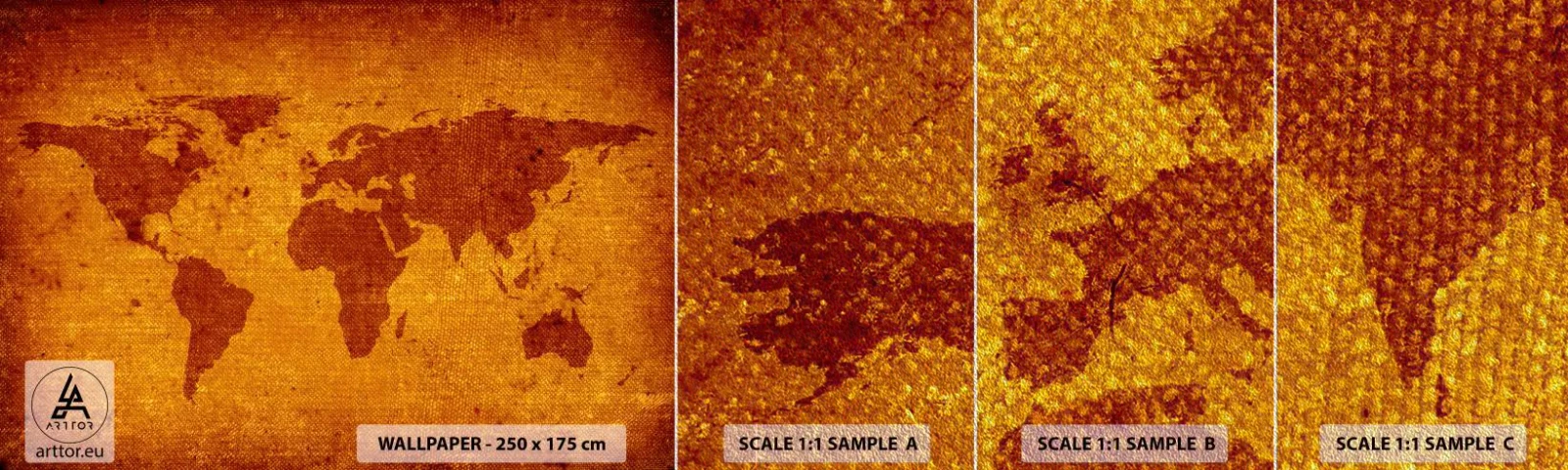 Photo Wallpaper Sample Premium Sand - Invitation for Travel - World Maps, Continents, Travels - 100x30 cm