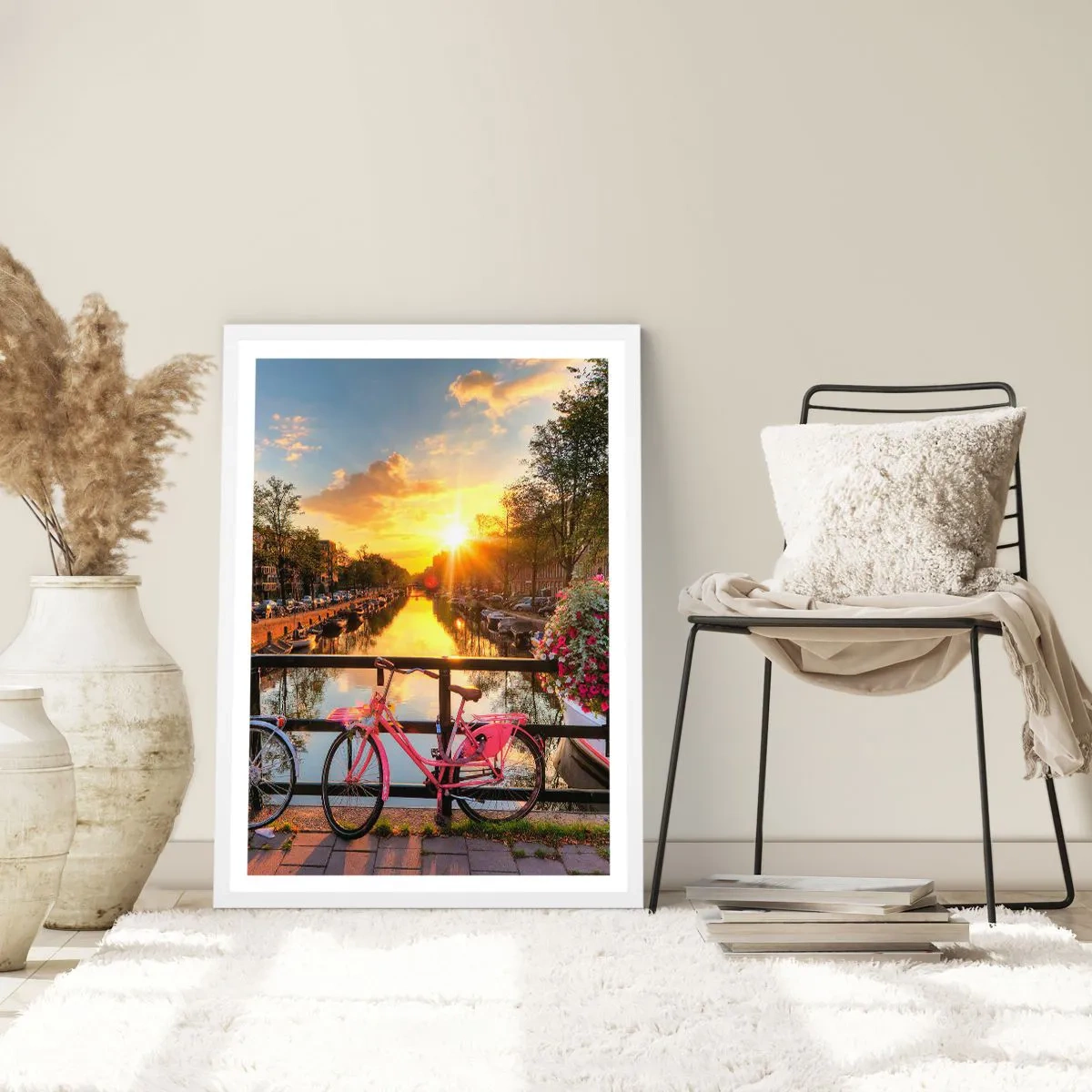 Poster in white frmae - Spring Morning in Amsterdam - 50x70 cm