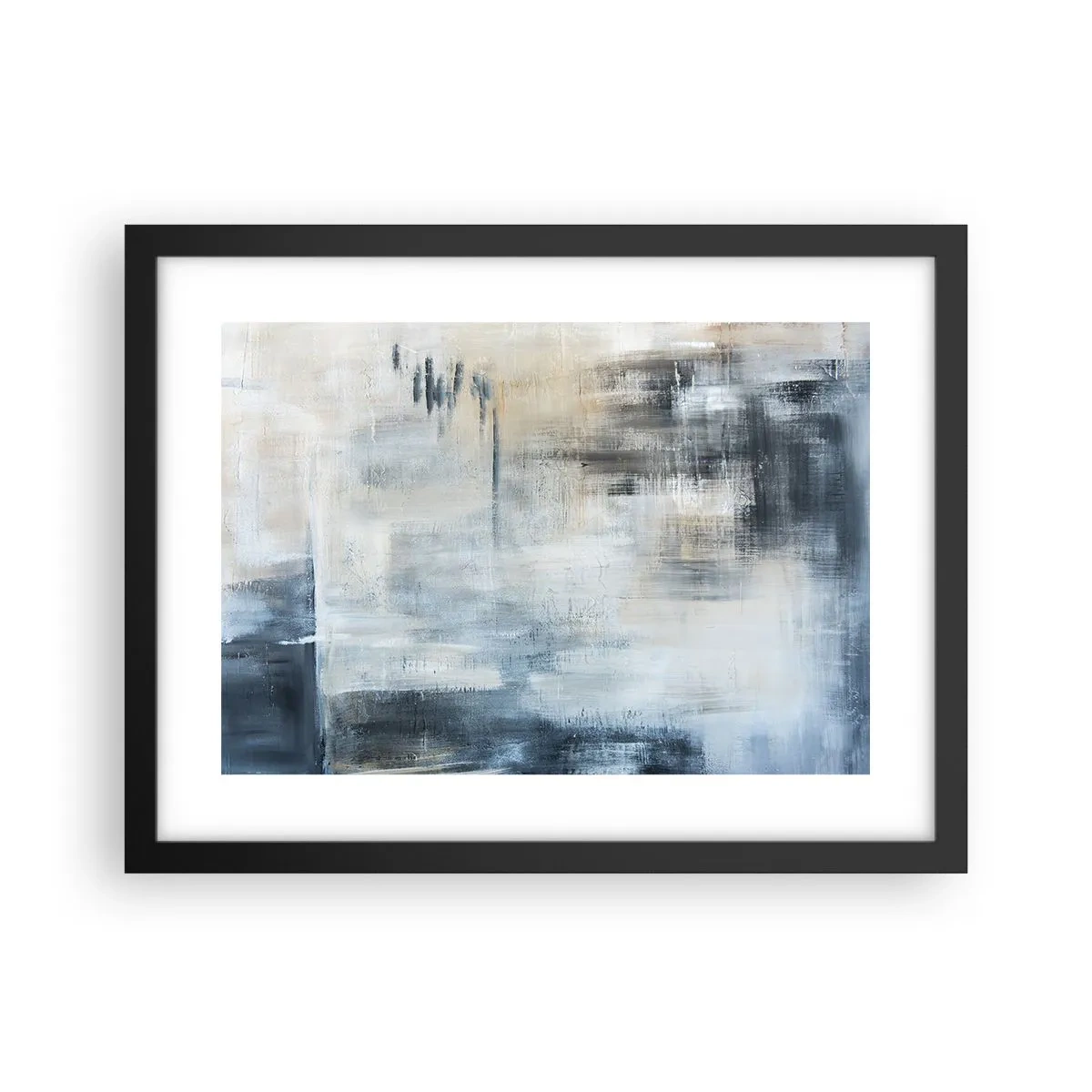 Poster in black frame - Behind the Curtain of Blue - 40x30 cm