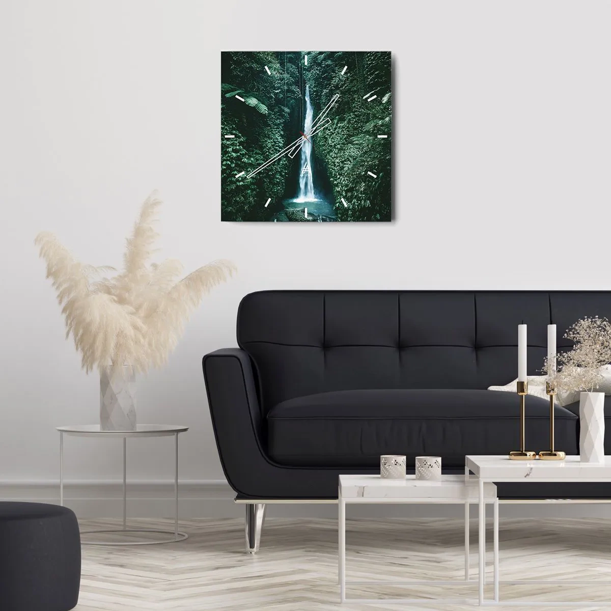 Wall clock - Clock on glass - Tropical Spring - 40x40 cm