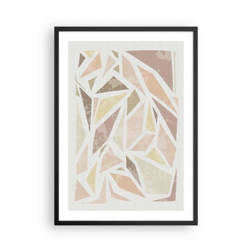 Poster in black frame - Geometric abstraction in pastel shades - 50x70cm - Stained Glass Composition - Modern wall decoration for the living room and bedroom ARTTOR