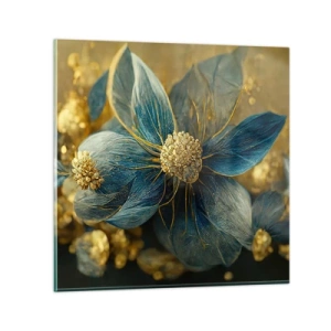 Glass picture - Blossoming in Gold - 40x40 cm