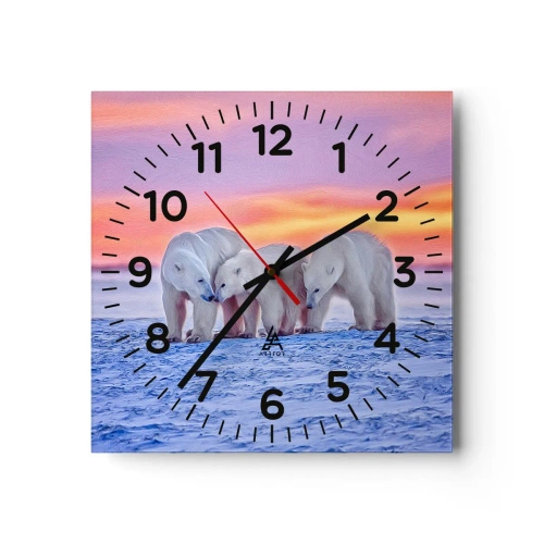 Wall clock - Clock on glass - Family Warmth Is Enough - 30x30 cm