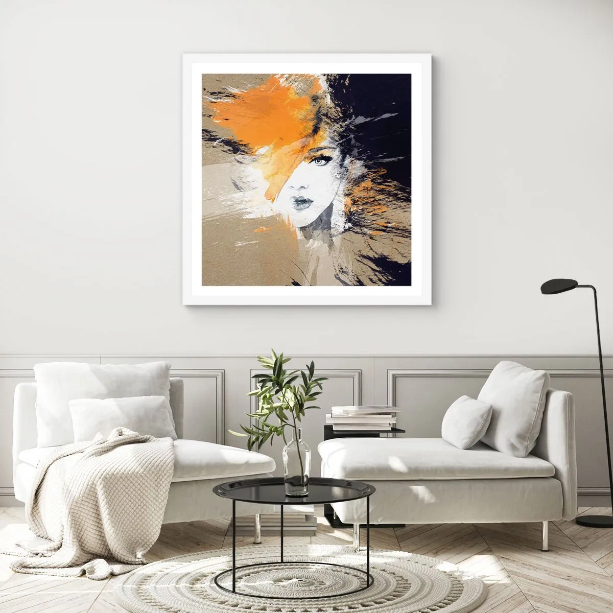 Poster in white frmae - And There Was Light - 30x30 cm