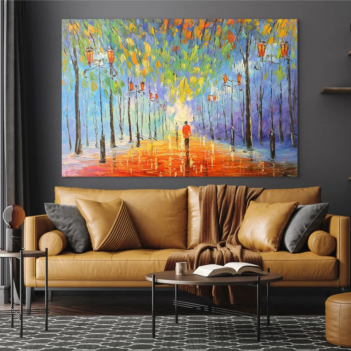Glass picture - Night Rain Song - 120x80 cm