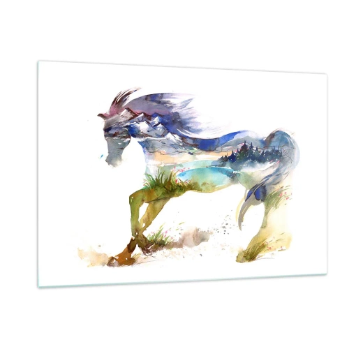 Glass picture - From a Meadow Straight to Heaven - 120x80 cm